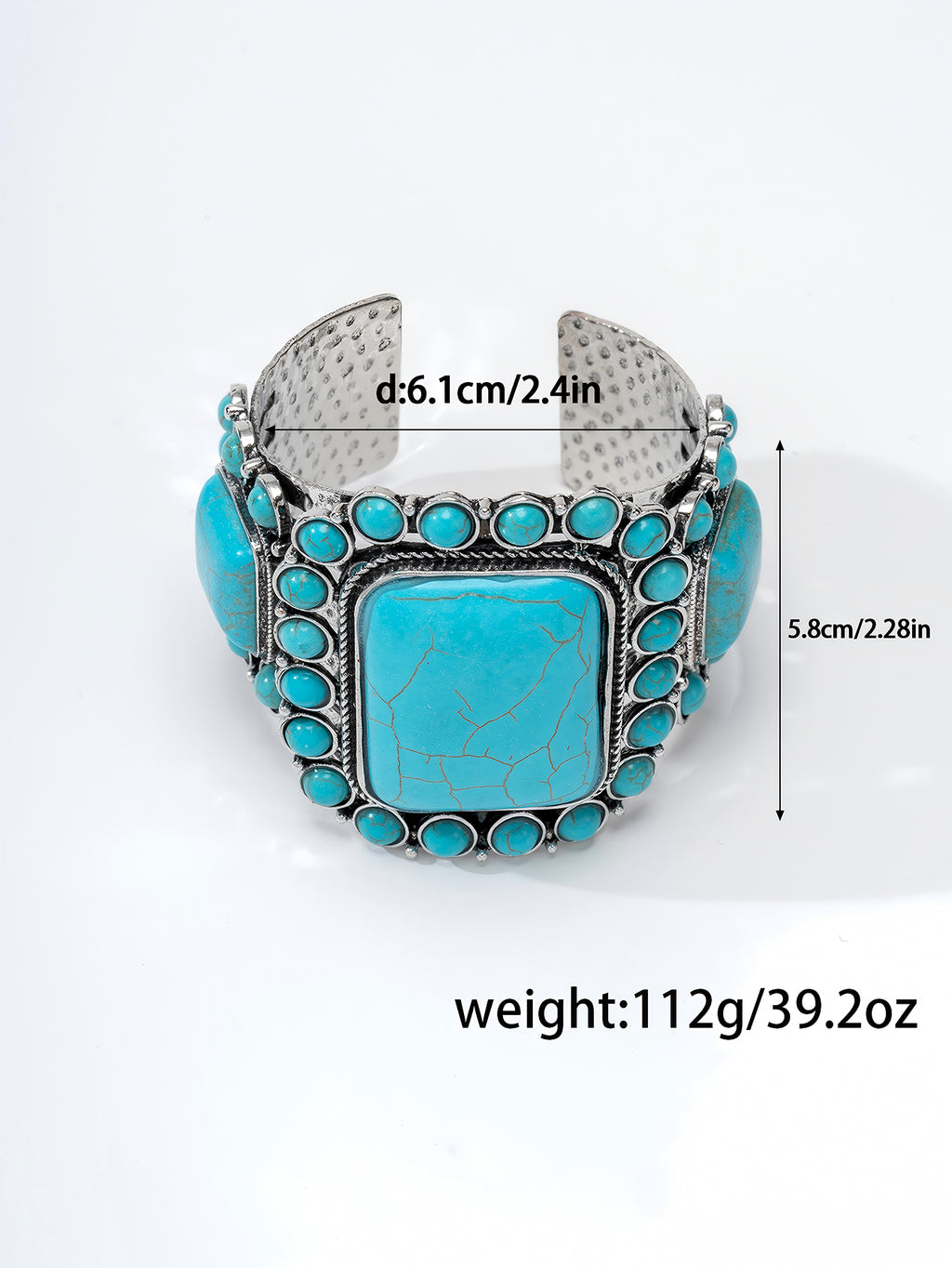 1PC Women's Western Cowboy Style Storm Simia Bracelet, tribal style suitable for pairing with various casual clothing, imitation turquoise oversized wide face cuff bracelet, western jewelry for women，chunky bracelets