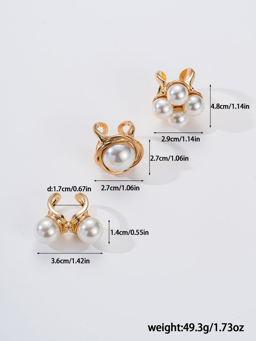 1 set of 3-piece antique style exaggerated hollow metal open ring set, thick and smooth irregular geometric layered ring imitation pearl ring set, women's daily wear, holiday gifts, party music festival accessories